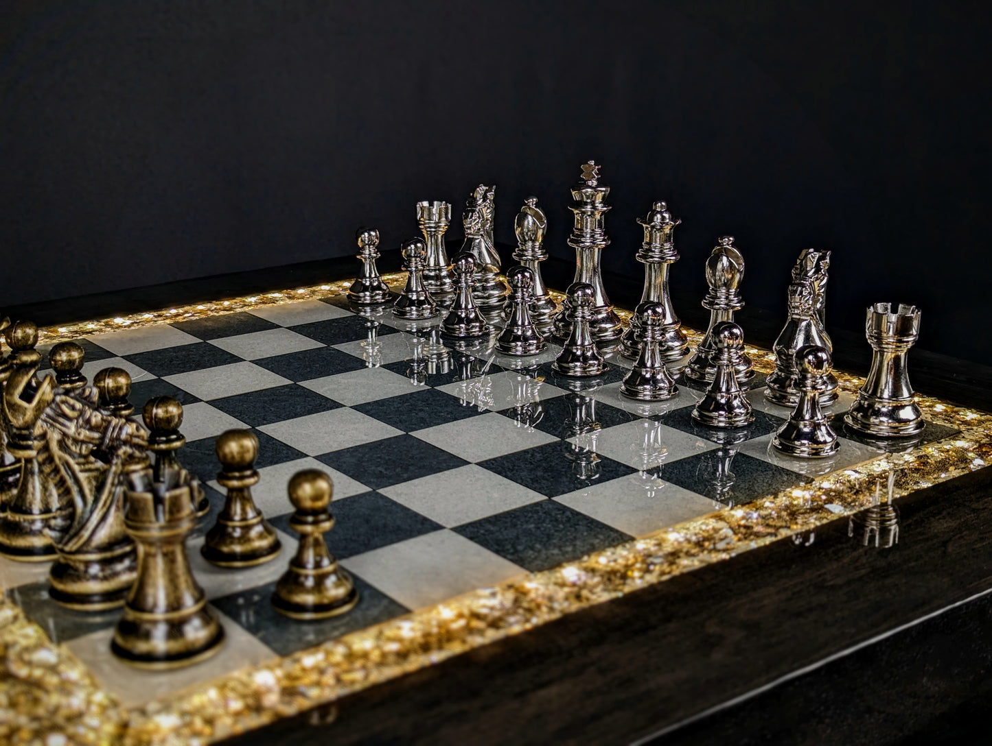 "The Rook" (Black) Chess Table
