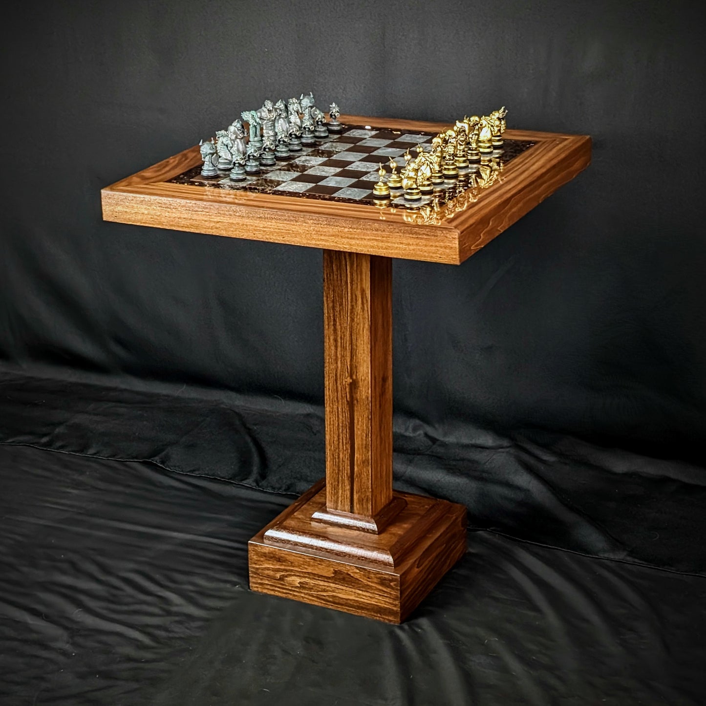 "The Rook" (Walnut) Chess Table (feat. Zelda Pieces)