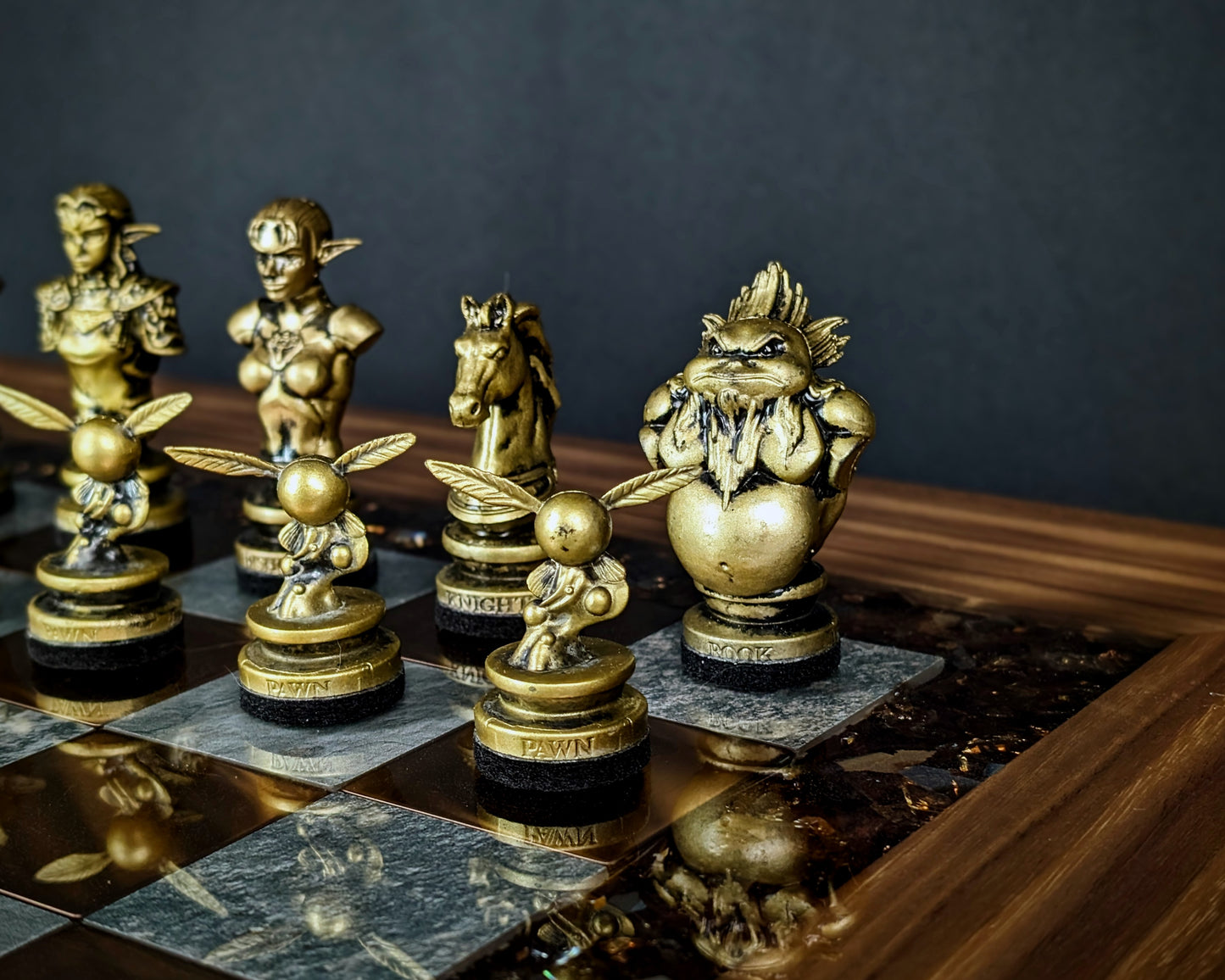 "The Rook" (Walnut) Chess Table (feat. Zelda Pieces)