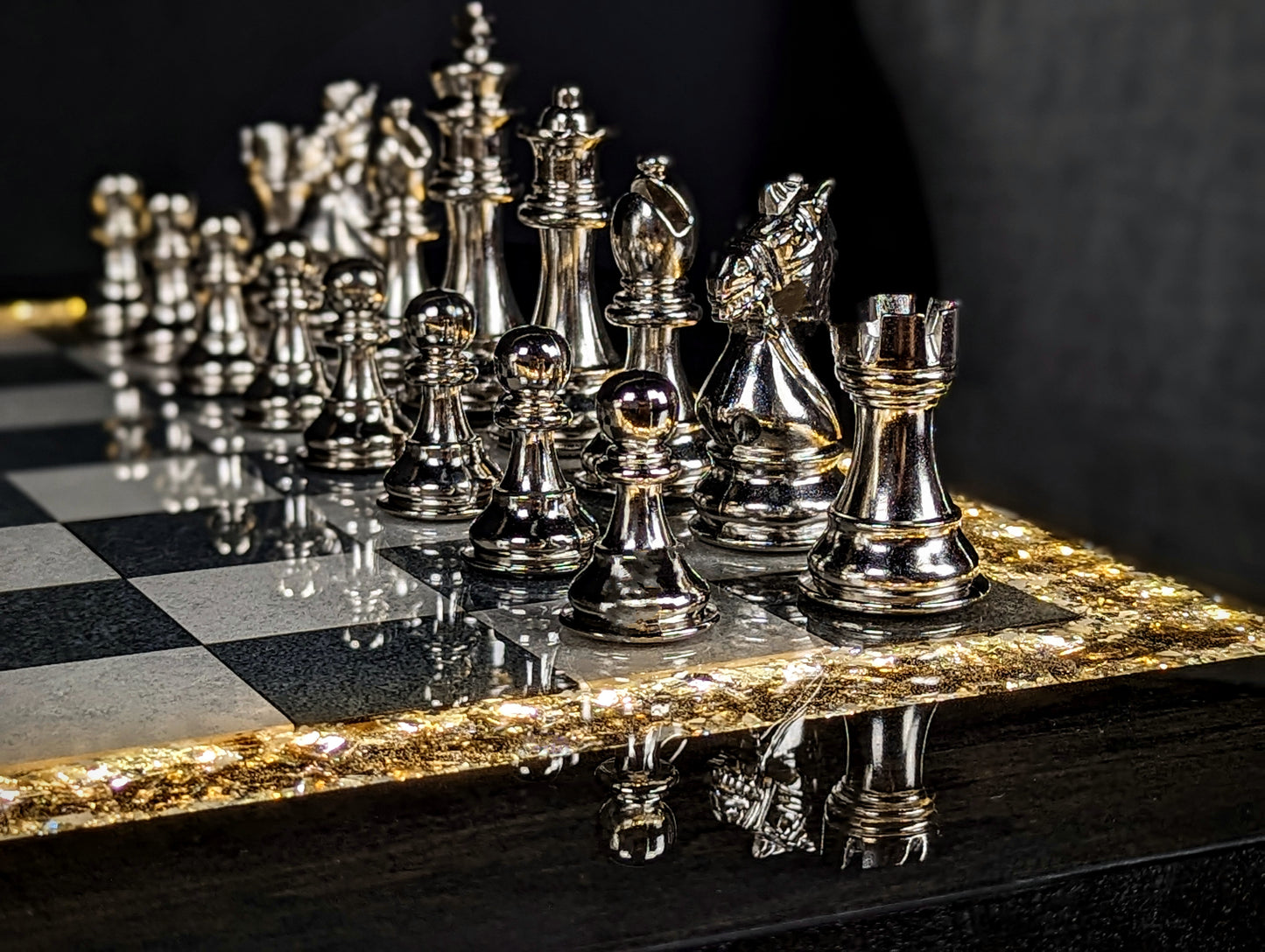 "The Rook" (Black) Chess Table