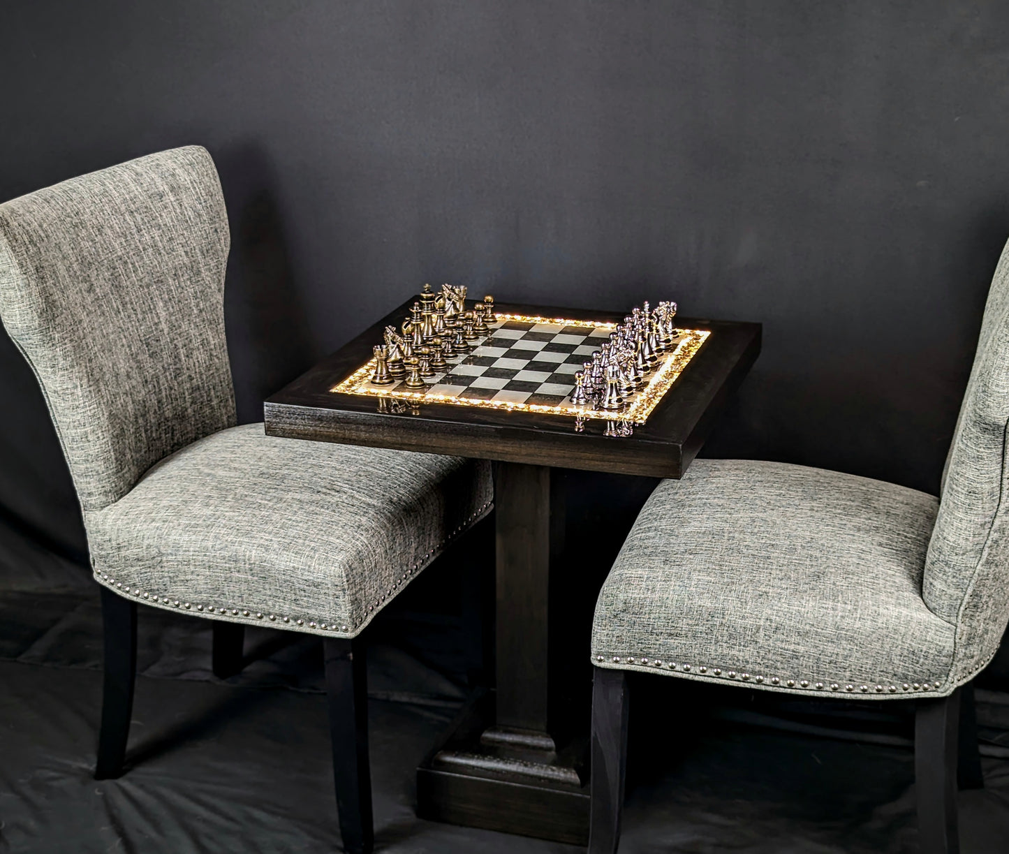 "The Rook" (Black) Chess Table